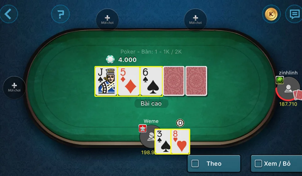 Cách chọn bàn chơi Poker